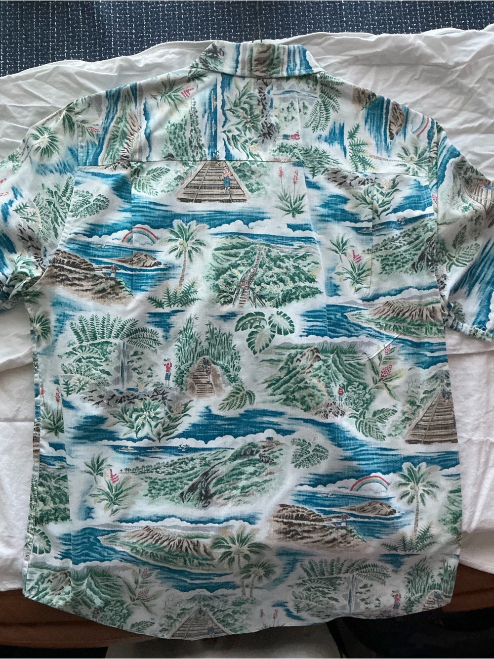 reyn spooner Tropical Island Print Button-Down Shirt - Blue/Green
